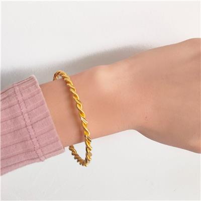 Altın Kaplama 4.5 mm İkili Adana Burması İmitasyon Bilezik 