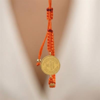 Altın Kaplama Ata Liralı Turuncu İpli Bileklik BLK-1245