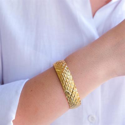 Altın Kaplama Baklava Model 1.5 cm İmitasyon Bilezik BLZ-3132