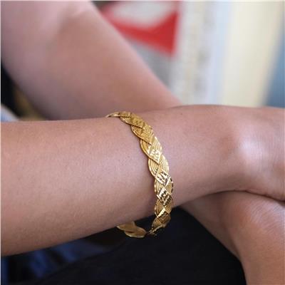 Altın Kaplama Baklava Örgü İmitasyon Bilezik 