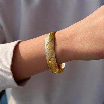 Altın Kaplama Başak Motifli 1.5 cm İmitasyon Bilezik 