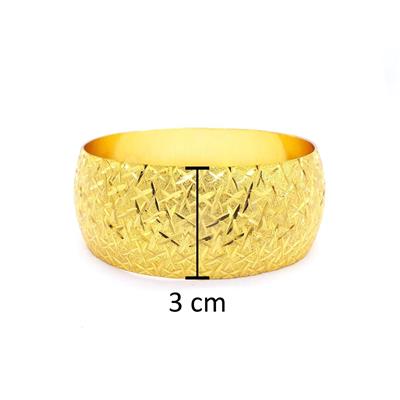 Altın Kaplama Cam Kırığı Model Bilezik 3 cm BLZ-3079