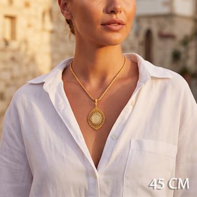 Altın Kaplama Çeyrek Altınlı Kolye  45 CM BND-182
