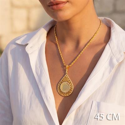 Altın Kaplama Çeyrek Altınlı Kolye  45 CM BND-180