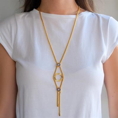 Altın Kaplama Çeyrek Çerçeveli Kolye KLY-667