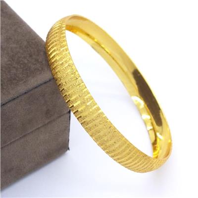 Altın Kaplama Çizgili Bilezik 0.8 cm BLZ-3051