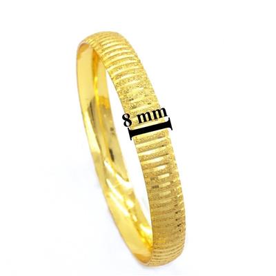 Altın Kaplama Çizgili Bilezik 0.8 cm BLZ-3051