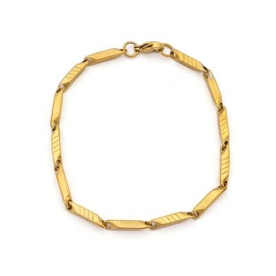 Altın Kaplama Çizgili Erkek Bileklik EBLK-507