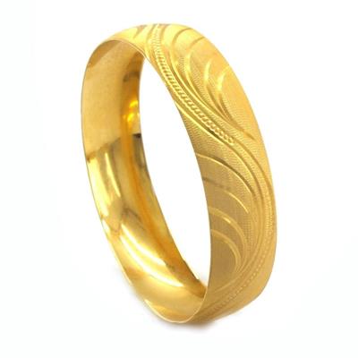 Altın Kaplama Dalgalı Çizgili 1.5 cm İmitasyon Bilezik 