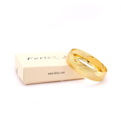 Altın Kaplama Dalgalı Çizgili Model 1.5 cm İmitasyon Bilezik BLZ-3134