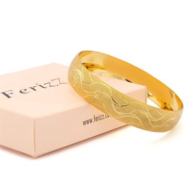 Altın Kaplama Dalgalı Model İmitasyon Bilezik-BLZ-3110