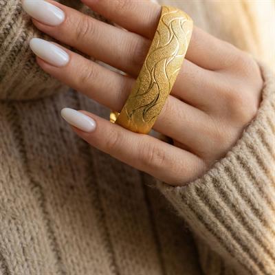 Altın Kaplama Dalgalı Model İmitasyon Bilezik-BLZ-3110