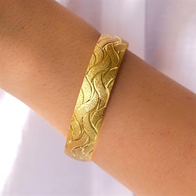 Altın Kaplama Dalgalı Model İmitasyon Bilezik-BLZ-3110