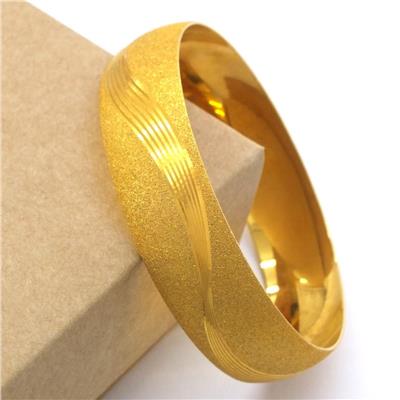 Altın Kaplama Dalgalı Simli 1.5 cm Bilezik BLZ-3054