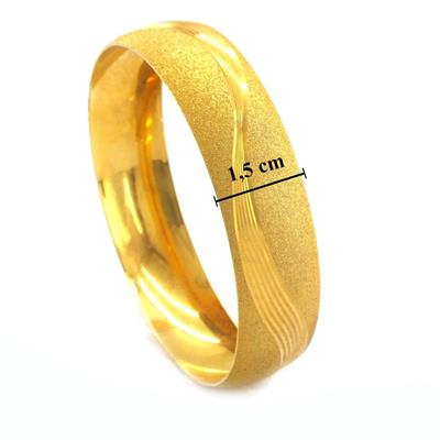 Altın Kaplama Dalgalı Simli 1.5 cm Bilezik BLZ-3054