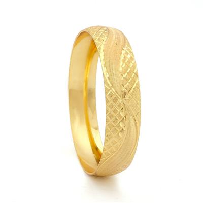 Altın Kaplama Dalgalı Ve Baklava Desen 1.5 cm Bilezik BLZ-3068