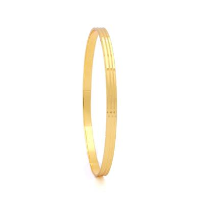 Altın Kaplama Dik Cizgili 5 mm İmitasyon Bilezik 