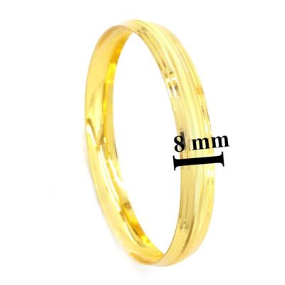 Altın Kaplama Dik Çizgili Bilezik 0.8 cm BLZ-3052