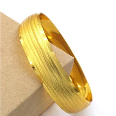 Altın Kaplama Düz Çizgili 1.5 cm Bilezik BLZ-3057