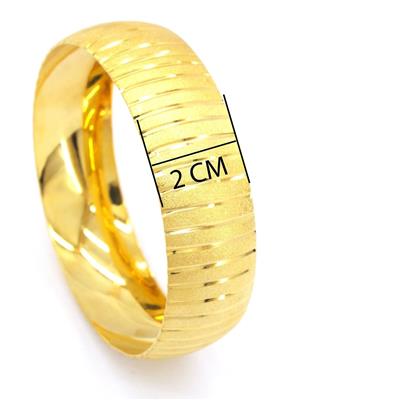 Altın Kaplama Düz Çizgili 2 cm İmitasyon Bilezik 