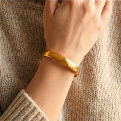 Altın Kaplama Düz Desensiz 1 cm Bilezik BLZ-3074