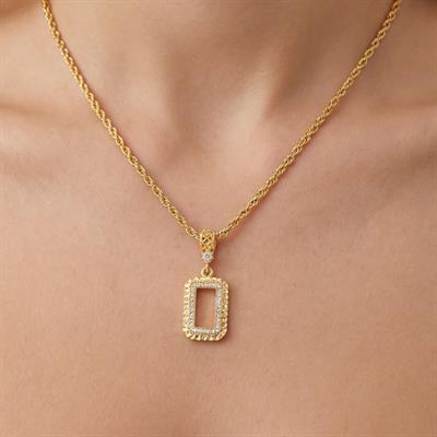 Altın Kaplama Gram Çerçeve Kolye Ucu Ve Gram Çerçeve Bileklik Kombini BND-147