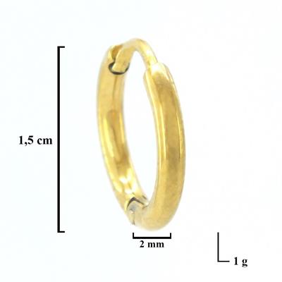 Altın Kaplama Halka Küpe 1,5 CM Halka Küpe UNK-709