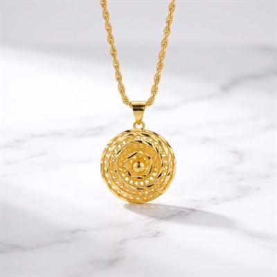 Altın Kaplama Hint İşi Füzyon Mandala Kolye KLY-675