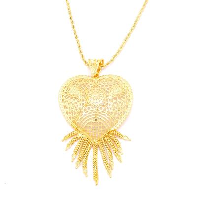 Altın Kaplama Hint Model Desenli Kolye KLY-652