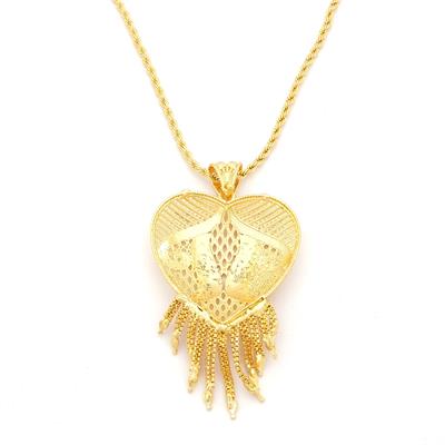 Altın Kaplama Hint Model Desenli Kolye KLY-656