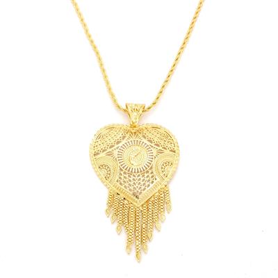 Altın Kaplama Hint Model Desenli Kolye KLY-647