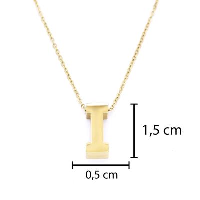 Altın Kaplama I Harf Kolye 55 cm KLY-544