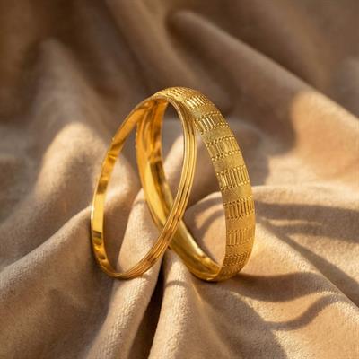 Altın Kaplama İmitasyon 5mm Bilezik Ve 1cm Noktalı Çizgili Bilezik Kombin BND-136