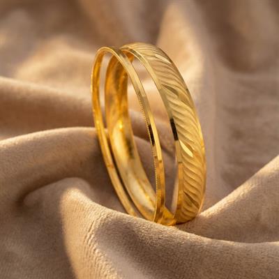 Altın Kaplama İmitasyon Ajda Bilezik Ve 1cm Rüzgar Model Bilezik Kombin BND-133