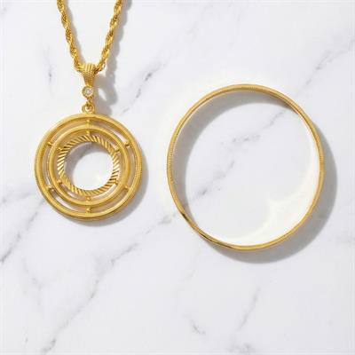 Altın Kaplama İmitasyon Ajda Bilezik Ve Ajda Model Çeyrek Altın Çerçeveli Kolye Kombin BND-114