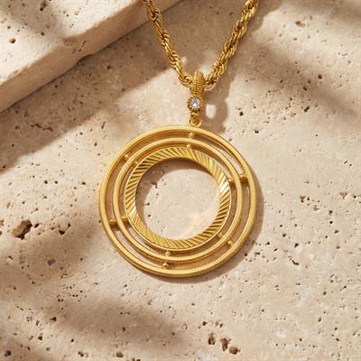 Altın Kaplama İmitasyon Ajda Model Tam Çerçeve İçi Boş Kolye Ucu TGR-732