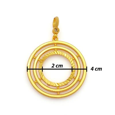 Altın Kaplama İmitasyon Ajda Model Yarım Çerçeve  İçi Boş Kolye Ucu TGR-730