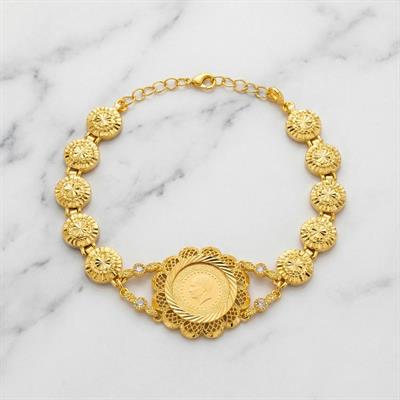 Altın Kaplama İmitasyon Altın Kaplama Çeyrek Altınlı Bileklik BLK-1201