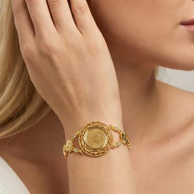 Altın Kaplama İmitasyon Arpa Desenli Çeyrek Altınlı Bileklik BLK-1224