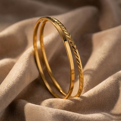 Altın Kaplama İmitasyon Başak Ajda Bilezik Ve 2mm Kibrit Çöpü Bilezik Kombin BND-131