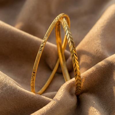 Altın Kaplama İmitasyon Başak Ajda Ve Desenli Ajda Bilezik Kombin BND-129