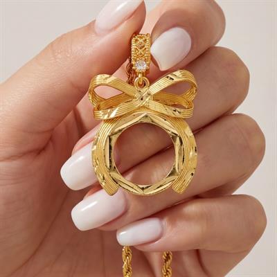 Altın Kaplama İmitasyon  Çeyrek Çerçeveli Kolye Ucu TGR-738