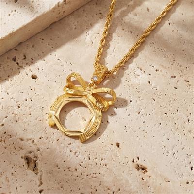 Altın Kaplama İmitasyon  Çeyrek Çerçeveli Kolye Ucu TGR-738