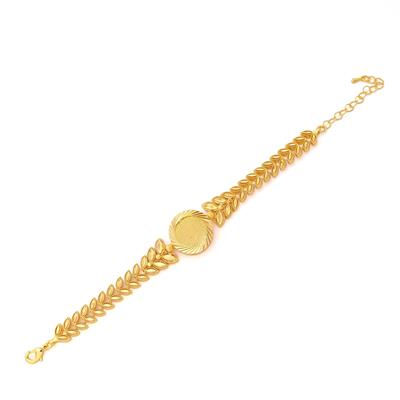 Altın Kaplama İmitasyon Çiçek Desenli Çeyrek Altınlı Bileklik BLK-1178