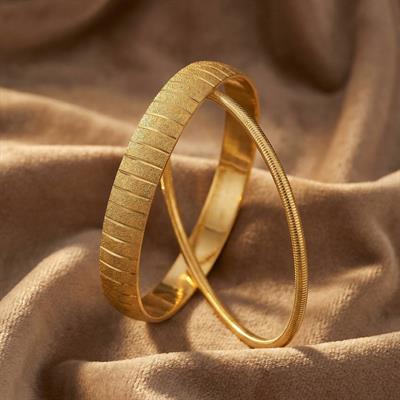 Altın Kaplama İmitasyon Çizgili Ajda Bilezik Ve 1cm Çizgili Bilezik Kombin BND-135