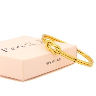 Altın Kaplama İmitasyon Desenli Ajda Aşk Düğümü Bilezik BLZ-3115