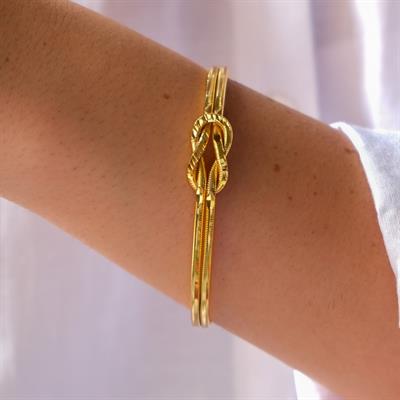 Altın Kaplama İmitasyon Desenli Ajda Aşk Düğümü Bilezik BLZ-3115