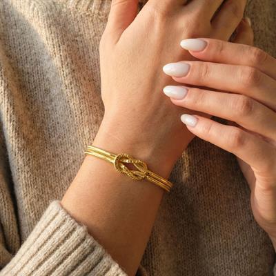 Altın Kaplama İmitasyon Desenli Ajda Aşk Düğümü Bilezik BLZ-3115