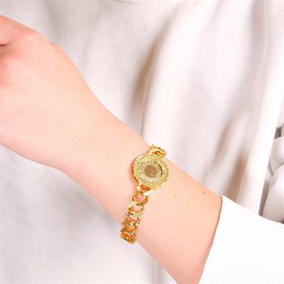 Altın Kaplama İmitasyon Desenli Çeyrek Altınlı Zincir Bileklik BLK-1213