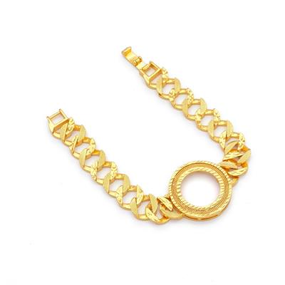 Altın Kaplama İmitasyon Desenli Çeyrek Çerçeveli Zincir Bileklik BLK-1212